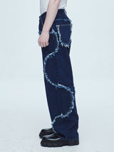 スネーク カッティング デニムパンツ / Snake Cutting Denim Pants
