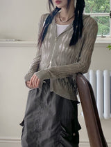 Porea 2WAY Overfit Knitwear hoodie Cardian