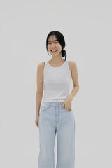 シンプルリブドスリーブレス / Simple Ribbed sleeveless (2color)