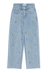 ワイドフィットキャンディ刺繡デニムパンツ/WIDE FIT CANDY EMBROIDERY DENIM PANTS
