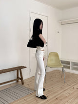 カンリーローライズコットンスパンブーツカットパンツ/Kanley Low Rise Cotton Span Bootcut Trousers