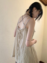 Lage two-way layered strap sleeveless mini dress