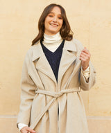 ウールブレンドローブコート/RCH wool blended robe coat light gray