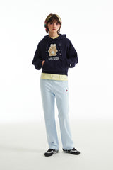 ウィティーバニープラネットエクスプローラークロップフーディー / WITTY BUNNY PLANET EXPLORER CROP HOODIE [NAVY]