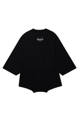 ブラーハートケープスリーブTシャツ　ブラック