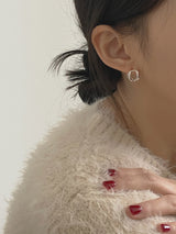 [92.5silver] ドーナッツワンタッチピアス