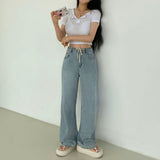 サイドシャーリングリブドクロップ半袖Tシャツ