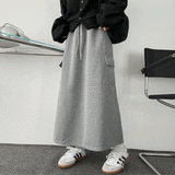 ニーソンバックスリットカーゴロングスカート