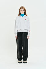 CHERRY OPEN COLLAR SWEATSHIRT [MELANGE GRAY]