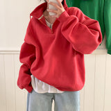 [BELLIDE MADE] TONE UP DOUBLE SIDE RAISED HALF NECK SWEAT