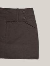 BUTTON MINI SKIRT [ CHARCOAL ]