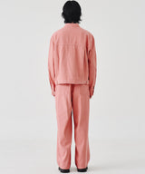 NO COLLAR CROPED JACKET (PINK) / SET-UP