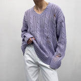 ツイストダメージニット/SK Twisted DAMAGE Knitwear (4 colors)