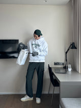 LMN Winter Spandex Napping Banded Cargo Wide Pants (4 colors)