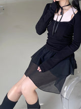 レイヤードリブノースリーブ / layered ribbed sleeveless