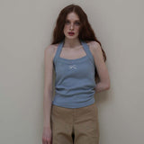 Blue Halter Neck Top