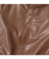 GB Synthetic Leather Hidden Jacket (Brown)