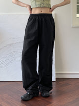 ナイロン ツーウェイ ロング ジョガー ワイドパンツ/Mozzny Nylon Two-Way Long Jogger Wide Pants