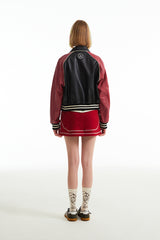 ドゥードゥルチェリースタジアムクロップジャンパー ／DOODLE CHERRY STADIUM CROP JUMPER [BLACK]