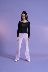 オフショルダーラインストーントップ/Off Shoulder Rhinestone Top (4397427785846)