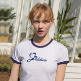 リンガークロップTシャツ / 0 5 clut studio ringer crop t-shirt - NAVY
