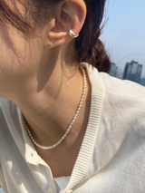 [92.5silver] ライスパールネックレス
