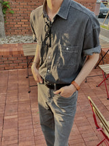 Roll up denim shirts