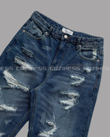 チェンデストロイデニムパンツ / Chen Destroyed Denim Pants (M ~ XL)