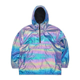 コージーフーデッドアノラックジャケット/BSR2223FWJK087 COZY HOODED ANORAK JACKET HOLOGRAM BLUE