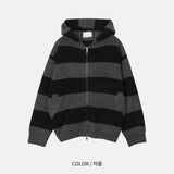 (UNISEX) エバーストライプニットフード