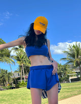 Yellow lettering ball cap