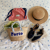 Marche check pattern pouch bag small