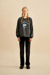 チェリーアーチロゴウーブンピストトップ／CHERRY ARCH LOGO WOVEN PISTE TOP [GRAY CHARCOAL]