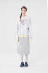 チェリーケーキグラフィックポイントスウェットシャツ／CHERRY CAKE GRAPHIC RIB POINT SWEATSHIRT [MELANGE GRAY]