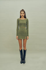 ポイントスリットミニスカート / HIDE Slit Skirt (4606068359286)
