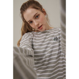 スモールロゴストリプロングTシャツ / SMALL LOGO STRIPE LONG SLEEVE T-SHIRT_GRAY