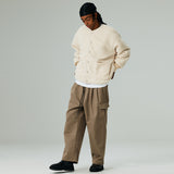 リバーシブルフリースジャンパー/REVERSIBLE FLEECE JUMPER-KHAKI