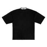 TZ MONOGRAM RIB OVERSIZED TEE - BLACK