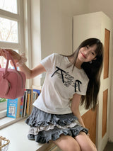 リボンレタリングTシャツ