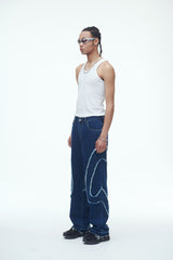 コンマデニムパンツ/Comma Denim Pants Blue