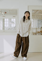 サイドバルーンパンツ / unisex side balloon pants brown