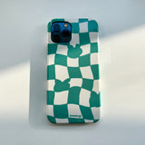 Checkerboard Green Iphone Bumper case (6674347065462)