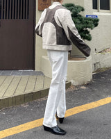 トレジャークロップドレーシングレザージャケット / OA Treasure Cropped Racing Leather Jacket (2 colors)