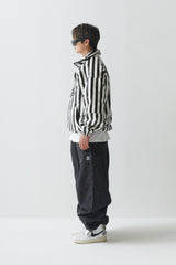 BSR2223FWJK008 STRIPE LOGO PADDING JUMPER WHITE BLACK