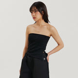サイドスリットチューブトップ / SIDE SLIT TUBE TOP BLACK