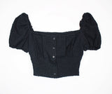 ポップコーンオフショルダーブラウス/Popcorn Off Shoulder Blouse (4color)