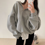 [BELLIDE MADE] Sailor Loose Fit Double-Sided Raised Half Zip-Up Sweat