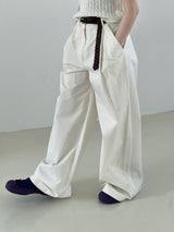 Dull bizo pintuck wide pants