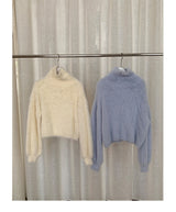 Conch angora turtleneck knit