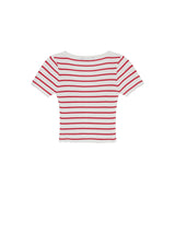 ボタンディティールストライプニットクロップトップス/BUTTON DETAIL STRIPED KNIT CROP TOP RED (6586890911862)